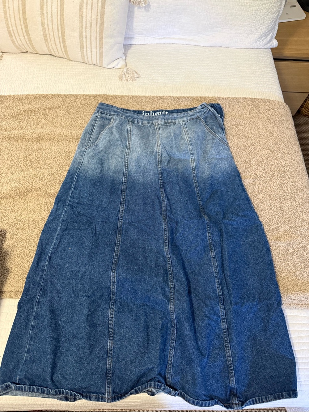 Inherit Denim Ombre Maxi Skirt - Blue